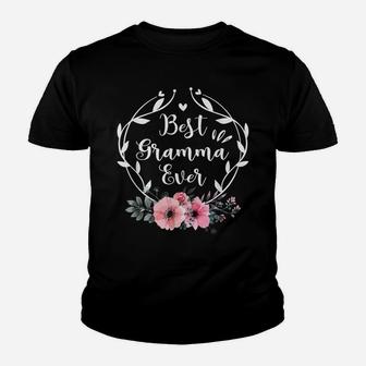 Best Gramma Ever Mother's Day Gift Flower Grandma Youth T-shirt | Crazezy DE