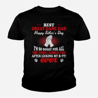 Best Great Dane Dog Dad Happy Father's Day Gift Youth T-shirt | Crazezy