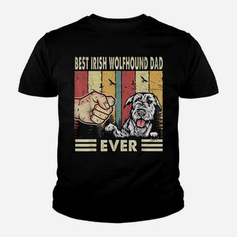 Best Irish Wolfhound Dog Dad Ever Retro Fathers Day Youth T-shirt | Crazezy