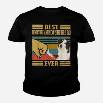 Best Miniature American Shepherd Dad Ever Fathers Day Youth T-shirt | Crazezy