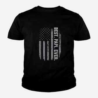 Best Papi Ever Vintage American Flag Youth T-shirt | Crazezy