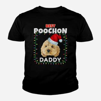 Best Poochon Daddy Christmas Party Festive Dog Family Cute Youth T-shirt | Crazezy AU
