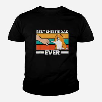 Best Sheltie Dad Ever Sheepdog Papa Youth T-shirt | Crazezy