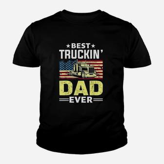 Best Trucking Dad Ever Youth T-shirt | Crazezy