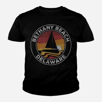Bethany Beach Delaware Vintage Sailboat 70S Retro Sunset Youth T-shirt | Crazezy