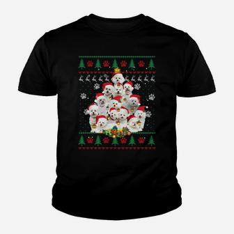 Bichon Frise Christmas Dog Lover Gift Ugly Sweater Xmas Tree Sweatshirt Youth T-shirt | Crazezy