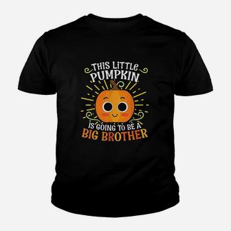 Big Brother Cute Thanksgiving Pumpkin Announcement Youth T-shirt | Crazezy