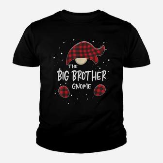 Big Brother Gnome Plaid Matching Family Christmas Pajamas Youth T-shirt | Crazezy