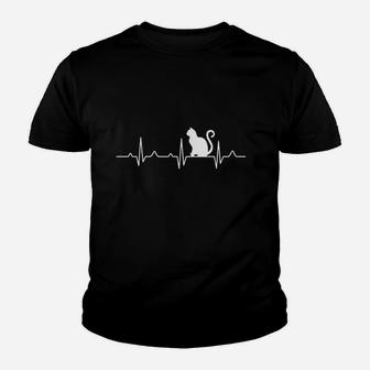 Big Cat Heartbeat Crazy Lady Love Youth T-shirt | Crazezy UK
