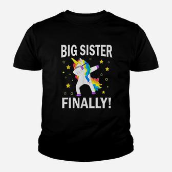Big Sister Finally Unicorn Youth T-shirt | Crazezy DE