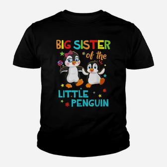 Big Sister Of Little Penguin Birthday Family Shirts Matching Youth T-shirt | Crazezy