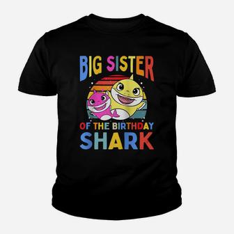 Big Sister Of The Birthday Shark Sis Matching Family Raglan Baseball Tee Youth T-shirt | Crazezy DE