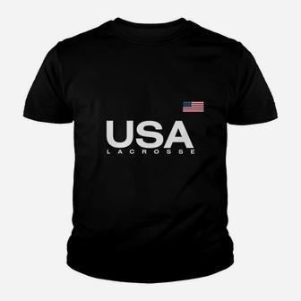 Big Usa Lacrosse Flag Youth T-shirt | Crazezy