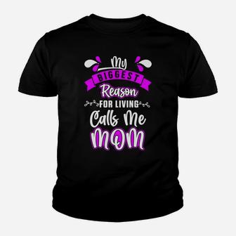 Biggest Reason For Living Calls Me Mom Mother Mama Parent Youth T-shirt | Crazezy