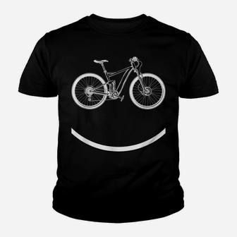 Bike Smiley Face Funny Mtb Cycling Gift Design Youth T-shirt | Crazezy
