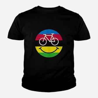 Bike Smiley Face World Champion Road Bicycle Smile Cyclist Youth T-shirt | Crazezy DE