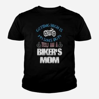 Biker's Mom Vintage Art Youth T-shirt - Monsterry DE