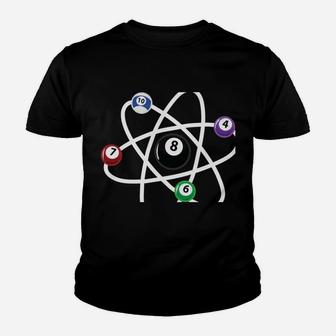 Billiards Atom Science Shirt 8-Ball Pool Lovers Billiard Youth T-shirt | Crazezy
