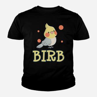 Birb Funny Yellow Cockatiel Bird Owner Mom Dad Meme Gift Youth T-shirt | Crazezy
