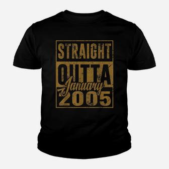 Birthday 365 Retro Straight Outta January 2005 Birthday Gift Youth T-shirt | Crazezy