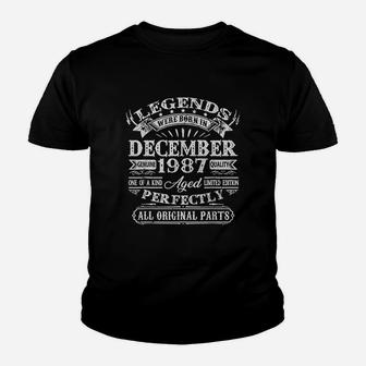 Birthday Gifts Legends Were Born In December 1987 Youth T-shirt | Crazezy