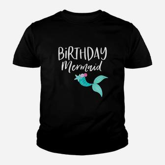 Birthday Mermaid Birthday Party Girl Mama Squad Mom Youth T-shirt | Crazezy AU