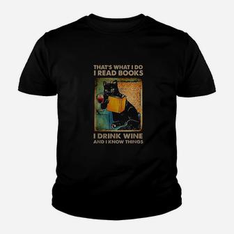 Black Cat That’S What I Do I Read Books Youth T-shirt | Crazezy
