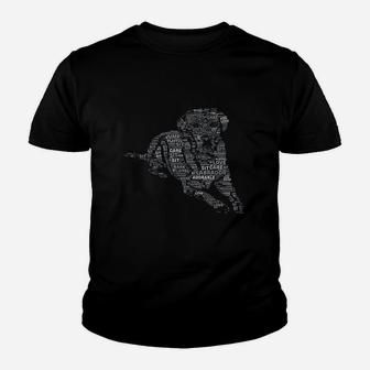 Black Labrador Retriever Gift Yellow Chocolate Lab Calligram Youth T-shirt | Crazezy