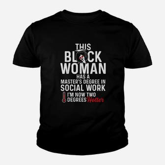 Black Queen Msw Social Work Degrees Masters Graduation Youth T-shirt | Crazezy