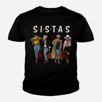 Black Sistas Queen Melanin African American Women Pride Gift Youth T-shirt | Crazezy