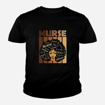 Black Strong Nurse Afro Love Melanin African American Women Youth T-shirt | Crazezy UK