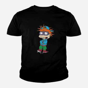 Black Taping Cool Chuckie With Baseball Hat Youth T-shirt | Crazezy CA