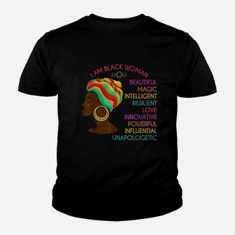 Black Woman African Roots Pride Gift Black History Youth T-shirt - Thegiftio UK