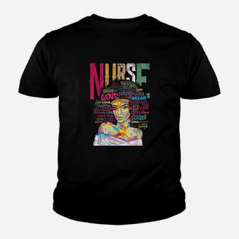 Black Woman Nurse Afro Retro Cool Black History Month Gift Youth T-shirt | Crazezy UK
