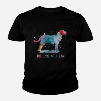 Black Yellow And Chocolate Lab Love Labrador Youth T-shirt | Crazezy AU