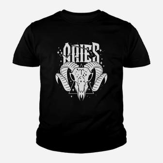 Blackcraft Zodiac Signs Aries Skull Constellation Fire Youth T-shirt | Crazezy