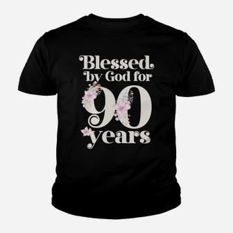 Blessed By God For 90 Years Youth T-shirt | Crazezy
