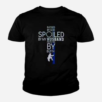 Blessed By God Spoiled By My Husband Youth T-shirt - Monsterry DE
