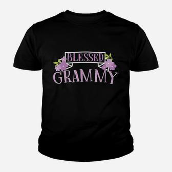 Blessed Grammy Flowers Inspirational Grandma Mothers Day Youth T-shirt | Crazezy CA