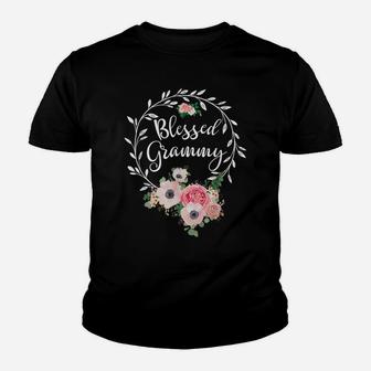 Blessed Grammy Shirt For Women Flower Decor Grandma Youth T-shirt | Crazezy DE