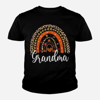 Blessed Grandma Funny Pumpkin Leopard Boho Rainbow Youth T-shirt | Crazezy AU