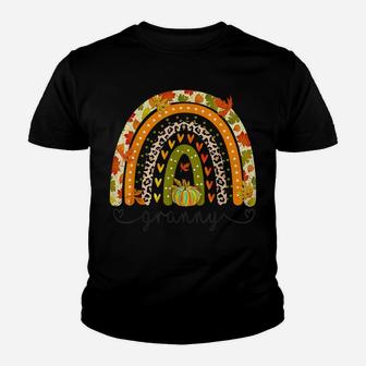 Blessed Granny Funny Pumpkin Leopard Boho Rainbow Youth T-shirt | Crazezy
