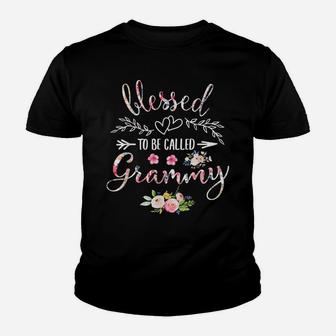 Blessed To Be Called Grammy Women Flower Decor Grandma Youth T-shirt | Crazezy AU