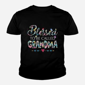 Blessed To Be Called Grandma Flower Youth T-shirt | Crazezy CA