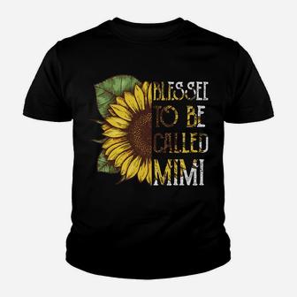 Blessed To Be Called Mimi Sunflower Grandma Gifts Christmas Youth T-shirt | Crazezy UK