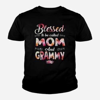 Blessed To Be Called Mom And Grammy Flower Mother's Day Youth T-shirt | Crazezy AU