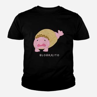 Blobritto Blobfish Burrito Pun Funny Fish Youth T-shirt | Crazezy AU