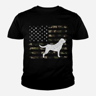 Bloodhound Dog Dad Mom Camouflage Usa Flag Youth T-shirt | Crazezy