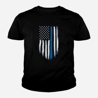 Blue Lives Matter American Flag Youth T-shirt | Crazezy