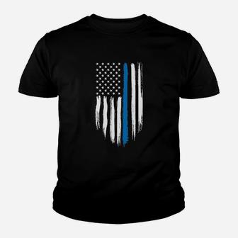 Blue Lives Matter American Usa Flag Youth T-shirt | Crazezy DE